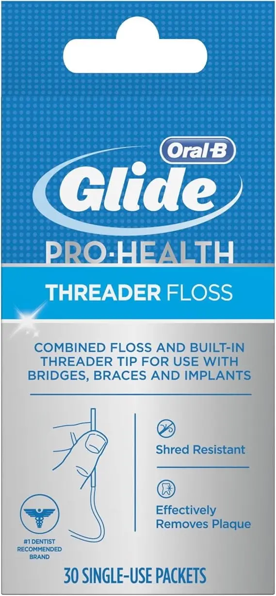 Glide Pro-Health Dental Floss Threaders – 30-Count Pack for Easy Interdental Cleaning