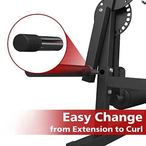 GMWD Adjustable Leg Extension and Curl Machine for Lower Body Strength Training