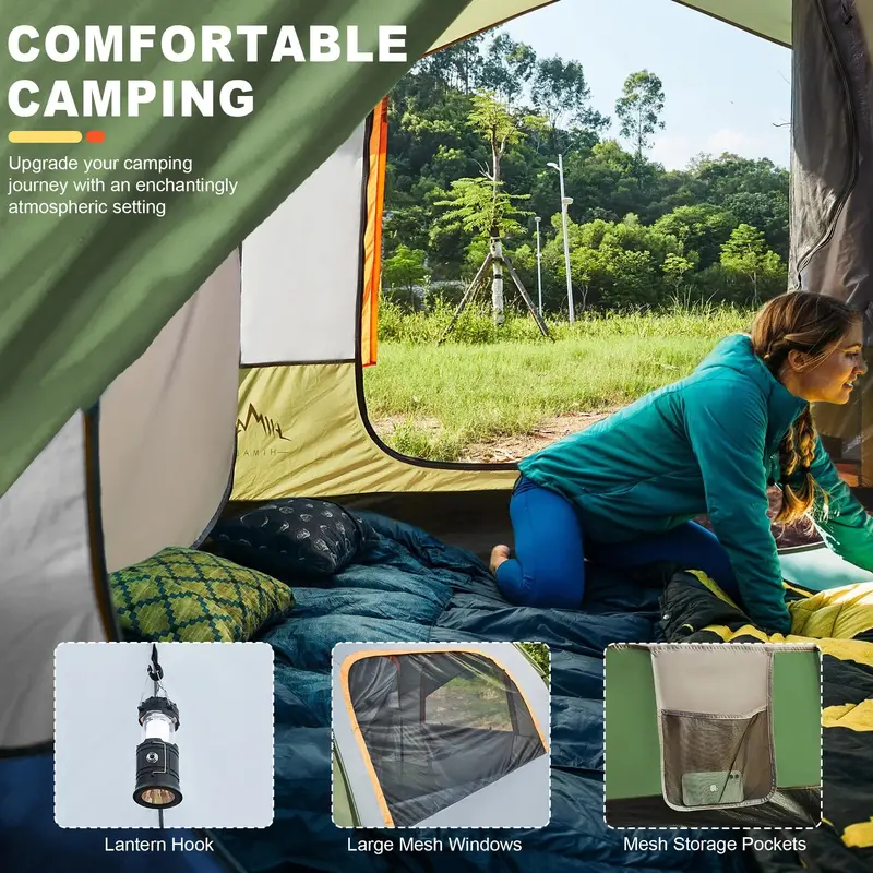 GoHimal SUV-Attached Waterproof Camping Tent – 8' x 8' x 7.2' Freestanding Shelter