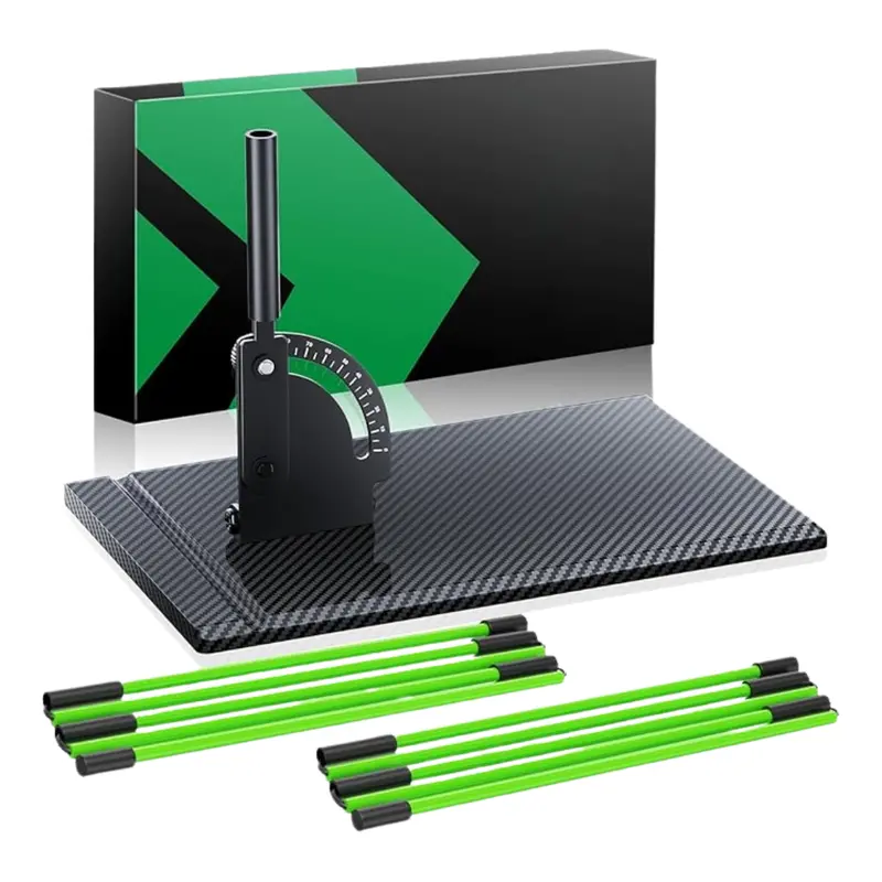 Golf Alignment Stick Set – Two Sticks with Angle Holder and Portable Carry Bag