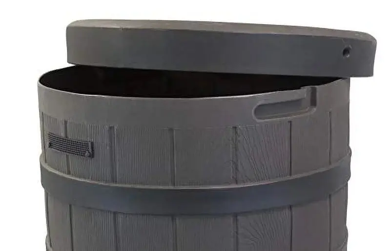 Good Ideas Rain Wizard American Oak Rain Barrel with Darkened Ribs