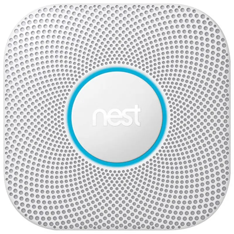 Google Nest Protect (2nd Gen) Wired Smoke & CO Detector — Voice Alerts, Real-Time Mobile Notifications