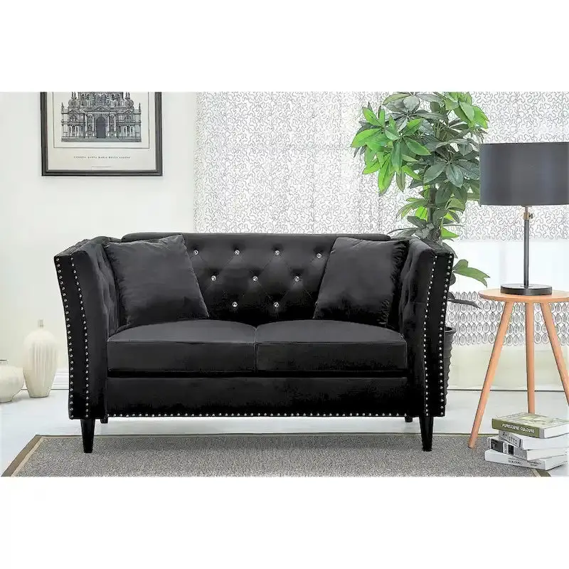 Gracewood Hollow Sukikim Velvet Loveseat – Compact Two-Seater with Modern Textured Upholstery