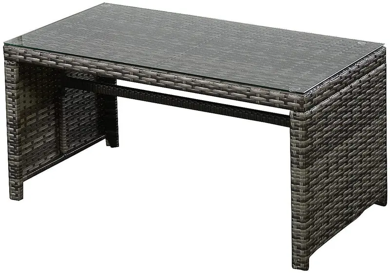 Gray-Mix 4-Piece Wicker Patio Set – Garden, Lawn, Pool, and Backyard Furniture
