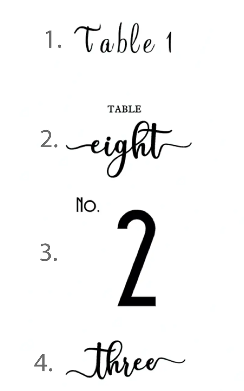 Gray Wood Plank Table Number Signs with Natural Texture