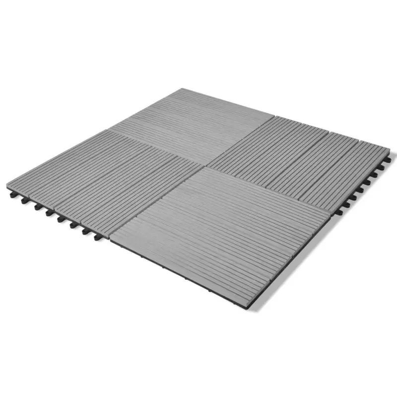 Gray WPC Decking Tiles – 30x30 cm Interlocking Planks (11 pcs per sqm) 2