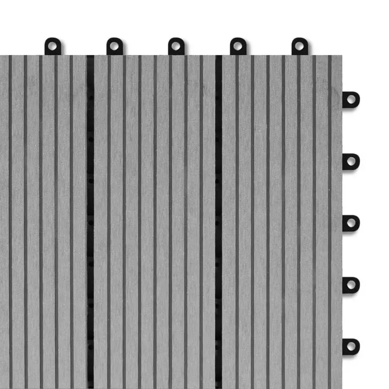 Gray WPC Decking Tiles – 30x30 cm Interlocking Planks (11 pcs per sqm)