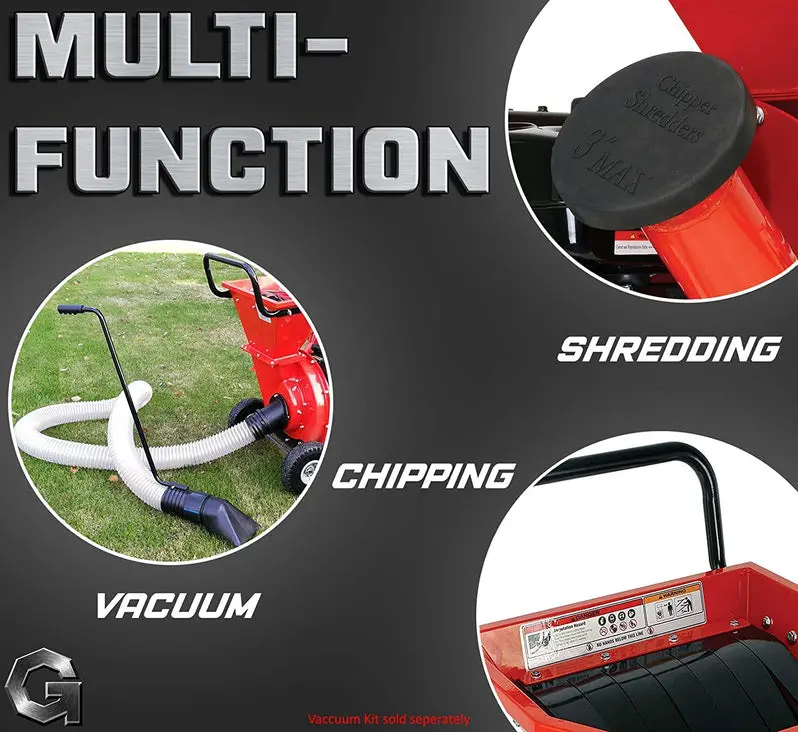 GreatCircleUSA Heavy-Duty Gas Wood Chipper Shredder – Mulcher for Branches, Leaves & Yard Waste
