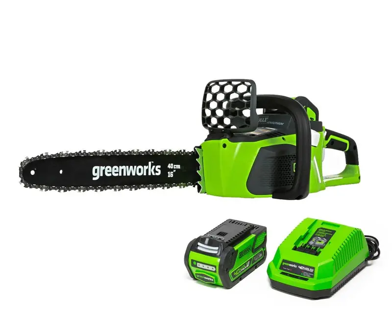 Greenworks 40V 16-Inch Cordless Brushless Chainsaw – Includes 4.0 Ah Battery & Charger (Model 20312)
