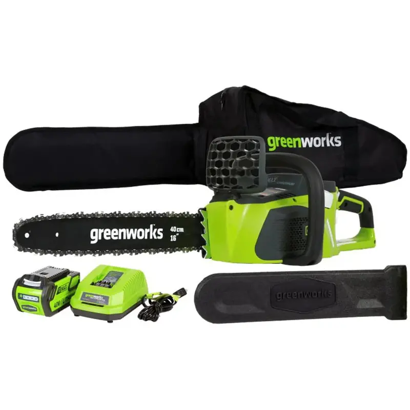 Greenworks 40V 16-Inch Cordless Brushless Chainsaw – Includes 4.0 Ah Battery & Charger (Model 20312)
