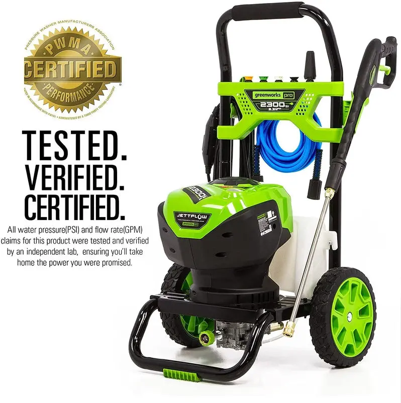 Greenworks GPW2300 – 2300 PSI Brushless Electric Pressure Washer with 14-Amp Motor & 2.3 GPM Flow