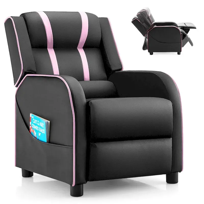 Gymax Kids’ Ergonomic Recliner – Leatherette Armchair with Adjustable Footrest and Supportive Backrest 2