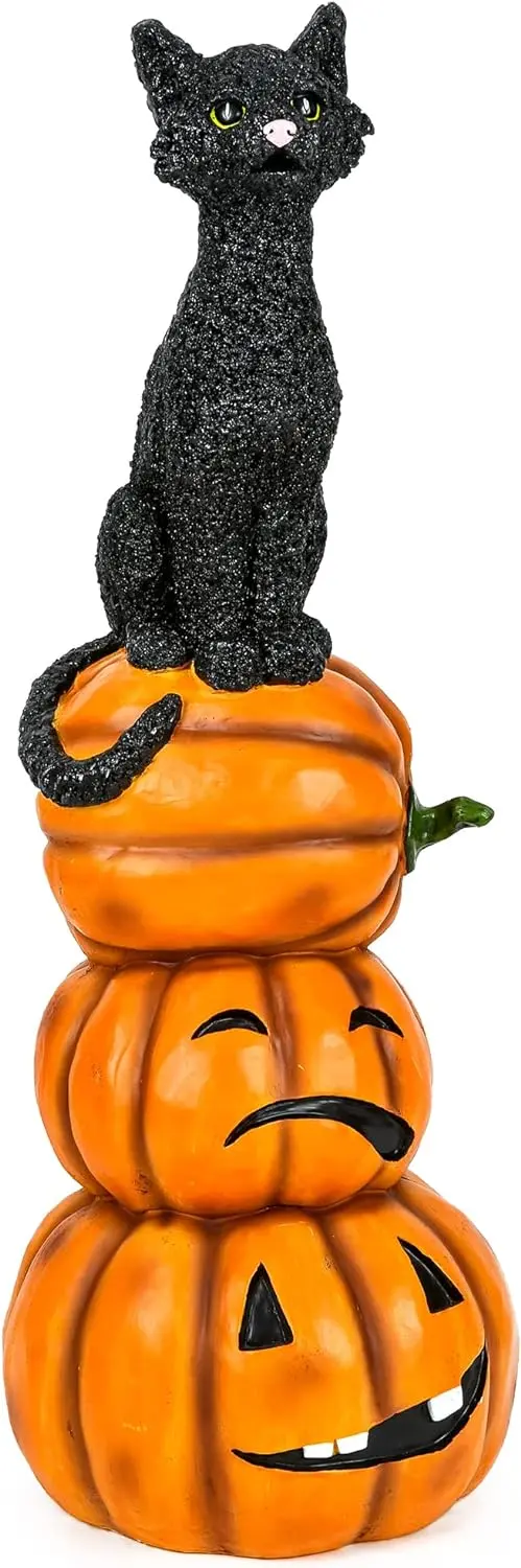 Halloween Black Cat & Pumpkin Collection – Themed Decorative Figurines and Accents