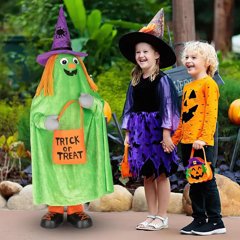 Halloween Porch Decor Set – 4-Pack Glow-in-the-Dark Jack-O-Lanterns