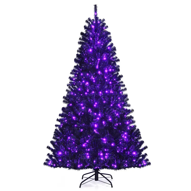 Halloween-Themed Hinged Artificial Tree with Sturdy Metal Stand
