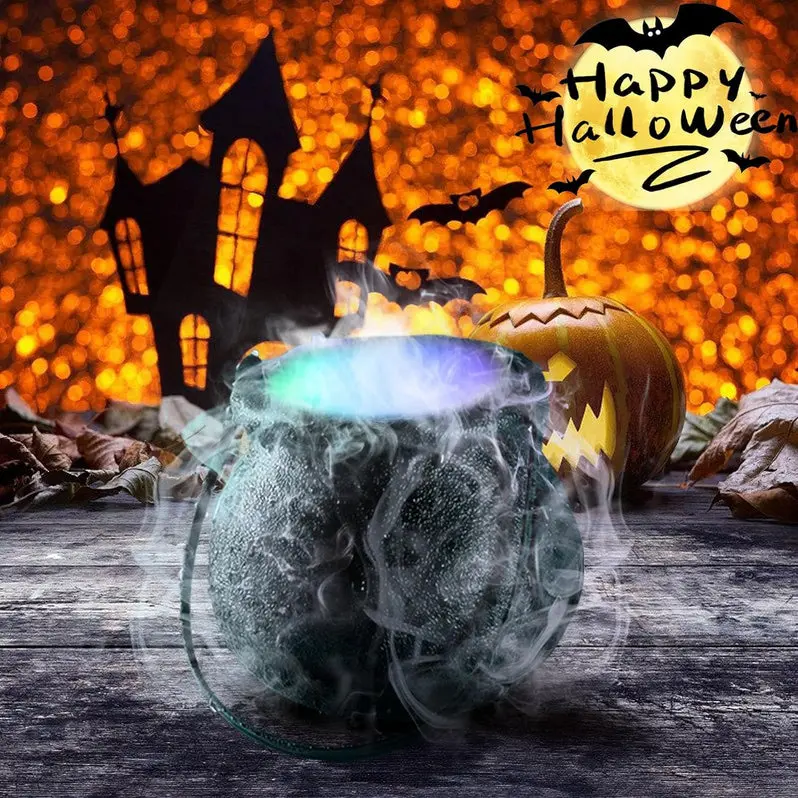 Halloween-Themed LED Fog Machine – Mist Generator with Decorative Lighting