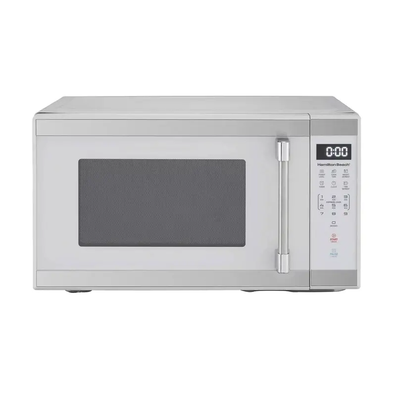 Hamilton Beach 1.1 Cu Ft 1000W Countertop Microwave – White Stainless Finish