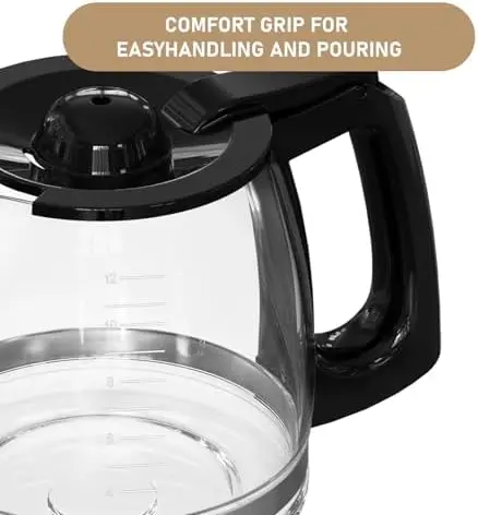 Hamilton Beach 12-Cup Replacement Glass Carafe – Compatible with Models 49902, 49915, 49905C, CM4309, and More