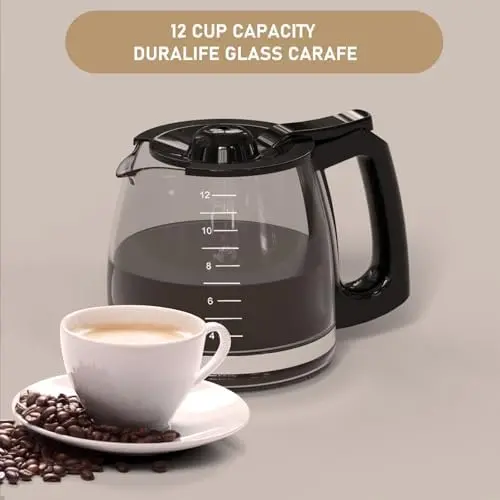 Hamilton Beach 12-Cup Replacement Glass Carafe – Compatible with Models 49902, 49915, 49905C, CM4309, and More