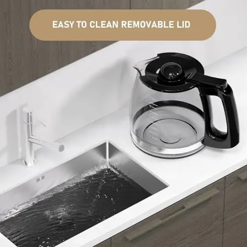 Hamilton Beach 12-Cup Replacement Glass Carafe – Compatible with Models 49902, 49915, 49905C, CM4309, and More