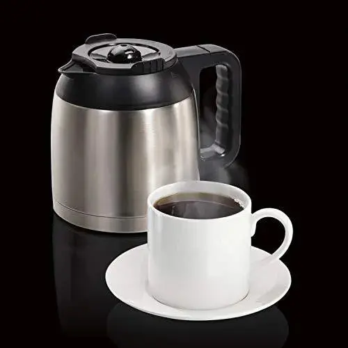 Hamilton Beach FlexBrew 49966 Thermal Coffee Maker – Dual-Brew System for K-Cups and Ground Coffee, Programmable Timer, Black & Stainless Steel