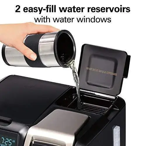 Hamilton Beach FlexBrew 49966 Thermal Coffee Maker – Dual-Brew System for K-Cups and Ground Coffee, Programmable Timer, Black & Stainless Steel