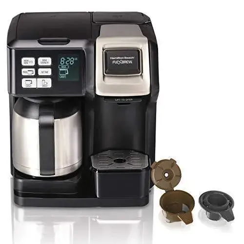 Hamilton Beach FlexBrew Thermal Coffee Maker — Dual Brew (K-Cup® or Grounds), Programmable, Black/Stainless