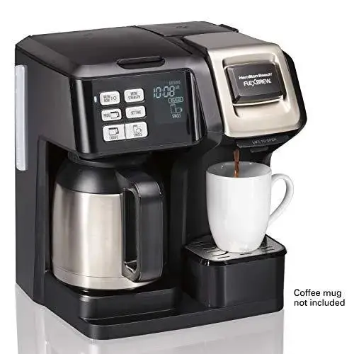 Hamilton Beach FlexBrew Thermal Coffee Maker — Dual Brew (K-Cup® or Grounds), Programmable, Black/Stainless