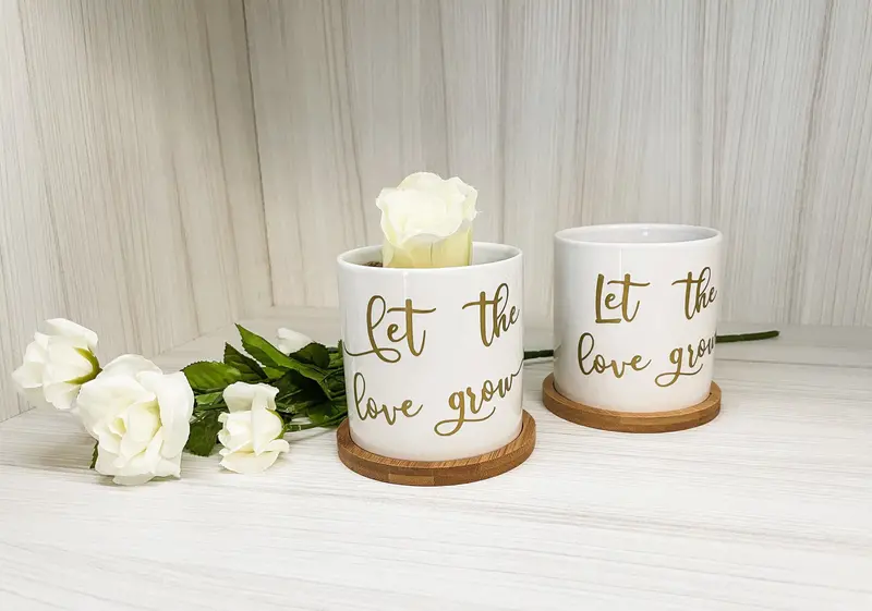 Hand-Painted Custom Ceramic Planters for Centerpieces or Favors