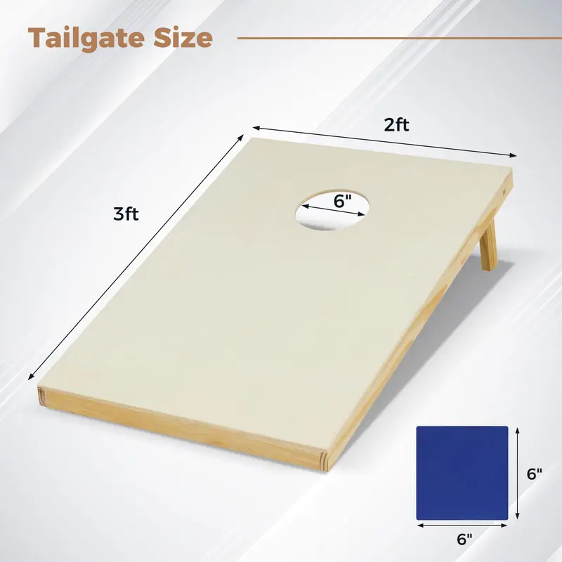 Handcrafted Solid Wood Cornhole Set – Includes Two Boards and Eight Premium Bean Bags