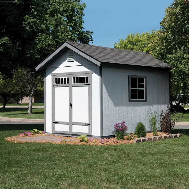 Handy Home Products Beachwood Wood Storage Shed – 10 ft. x 12 ft. with Included Floor