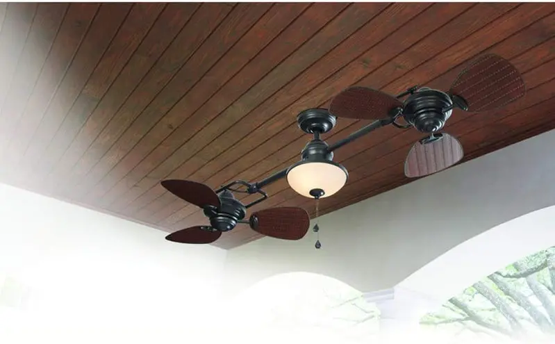 Harbor Breeze Twin Breeze II 74-Inch Outdoor Ceiling Fan – Rust-Resistant Bronze Finish, Wet-Rated Design