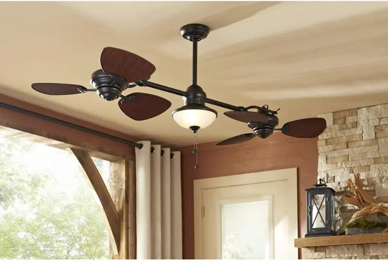 Harbor Breeze Twin Breeze II 74-Inch Outdoor Ceiling Fan – Rust-Resistant Bronze Finish, Wet-Rated Design