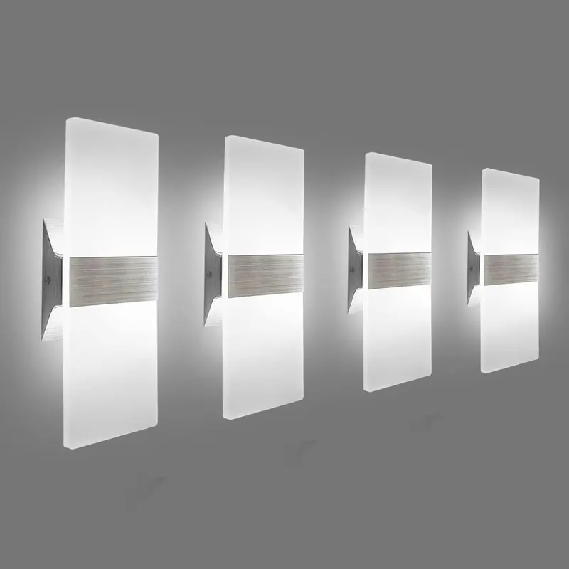 Hardwired Modern Wall Sconce Set – 2-Pack Up/Down 10W Cool White Indoor Lighting