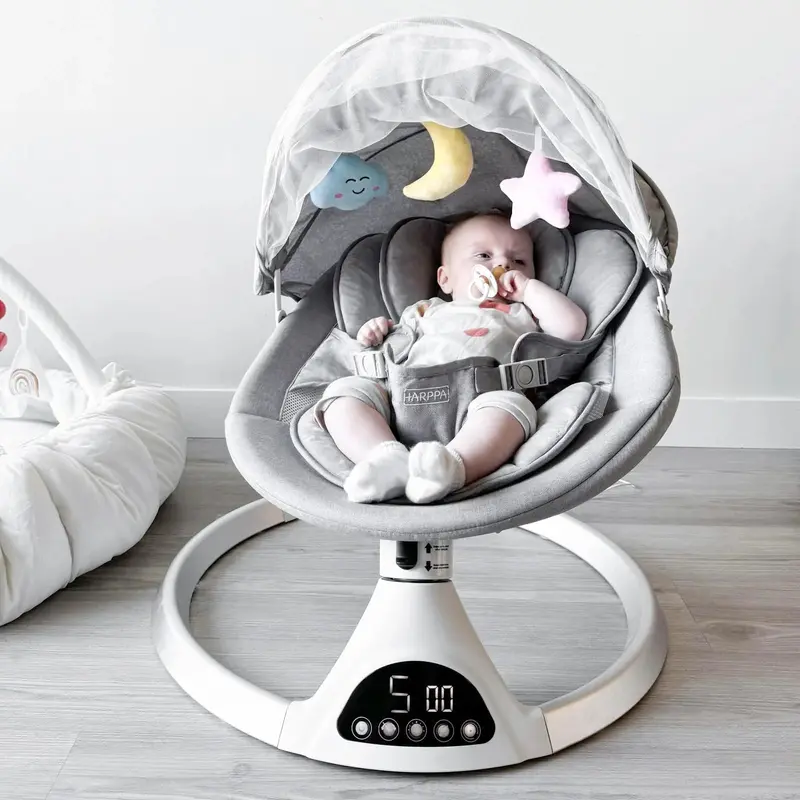 HARPPA Electric Baby Swing – 5-Speed Rocking Motion, Soothing Features for Infants & Toddlers