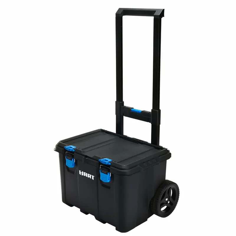HART Stack System Mobile Tool Box – Modular Rolling Storage, Telescopic Handle, Black & Blue