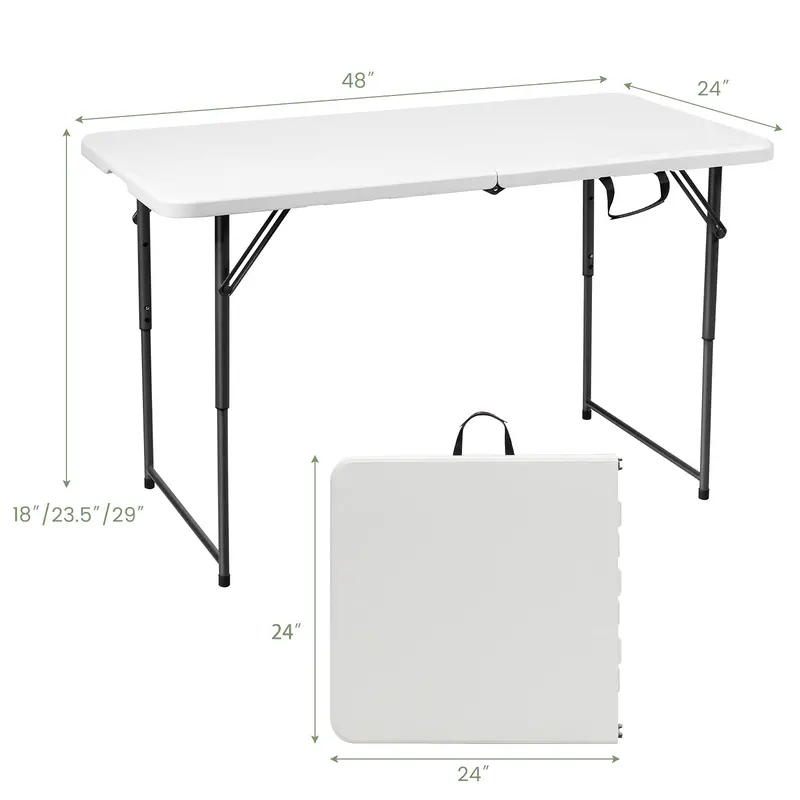 HDPE Folding Picnic Table – Lightweight Portable Dining or Camp Table for Indoor and Outdoor Use