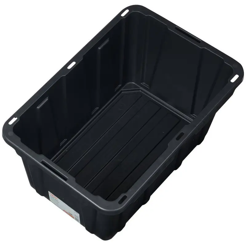 HDX 27-Gallon Waterproof Stackable Storage Tote – Black Body with Yellow Lid, 5-Pack Set