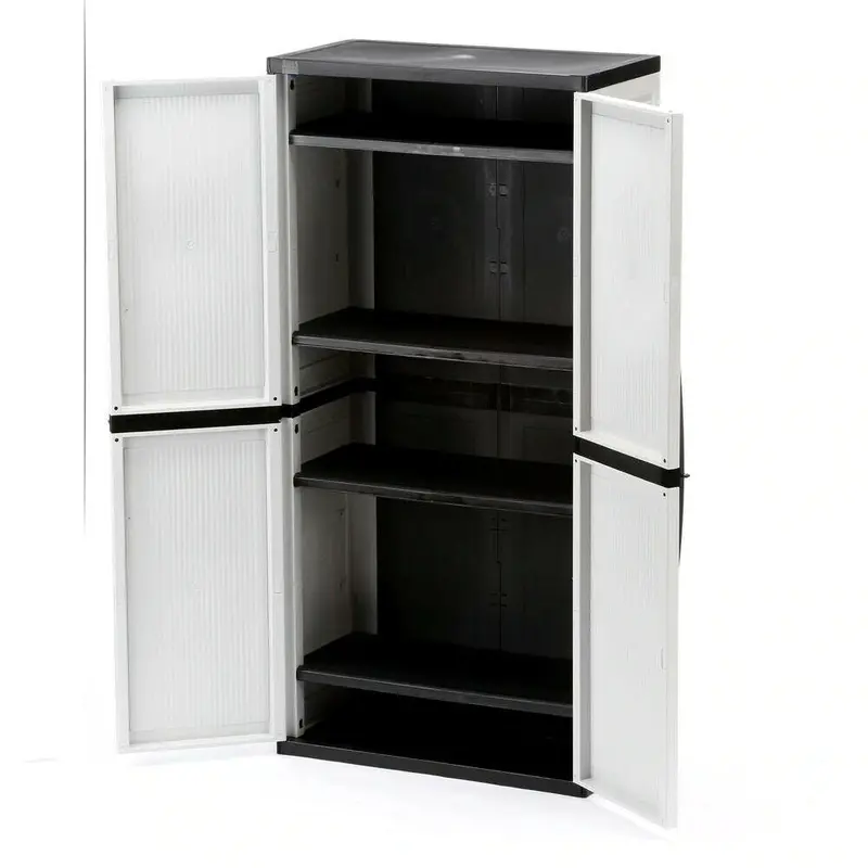 HDX Freestanding Gray Garage Cabinet – 35"W × 71"H × 18"D, Lockable Doors & Adjustable Shelves
