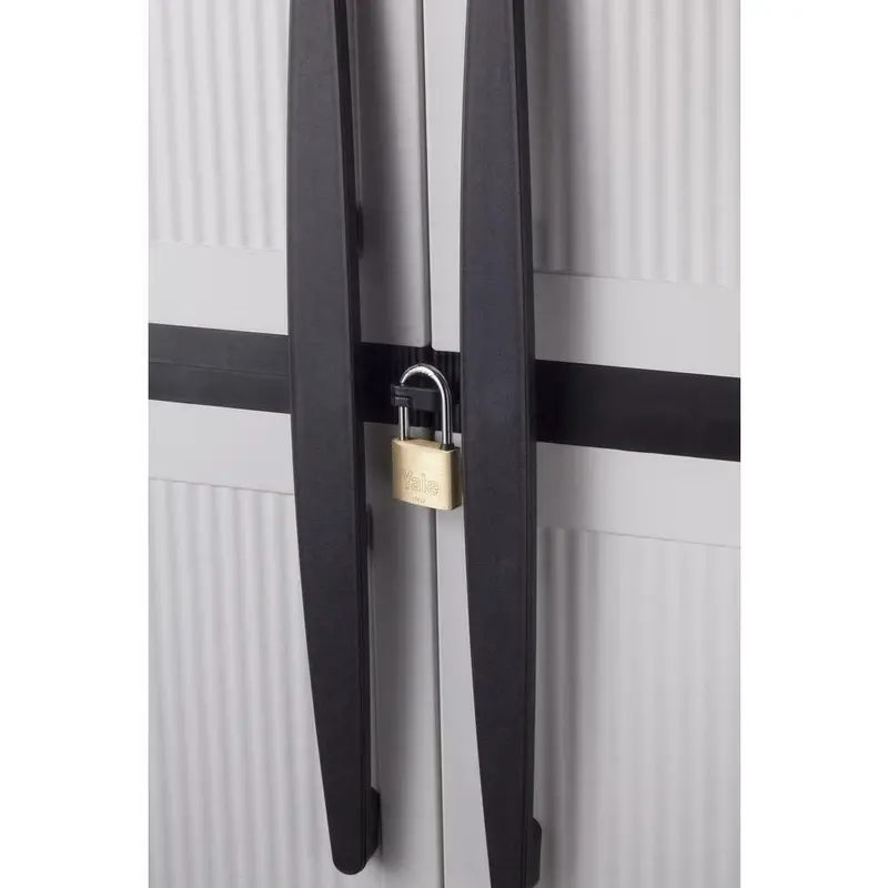 HDX Freestanding Gray Garage Cabinet – 35"W × 71"H × 18"D, Lockable Doors & Adjustable Shelves