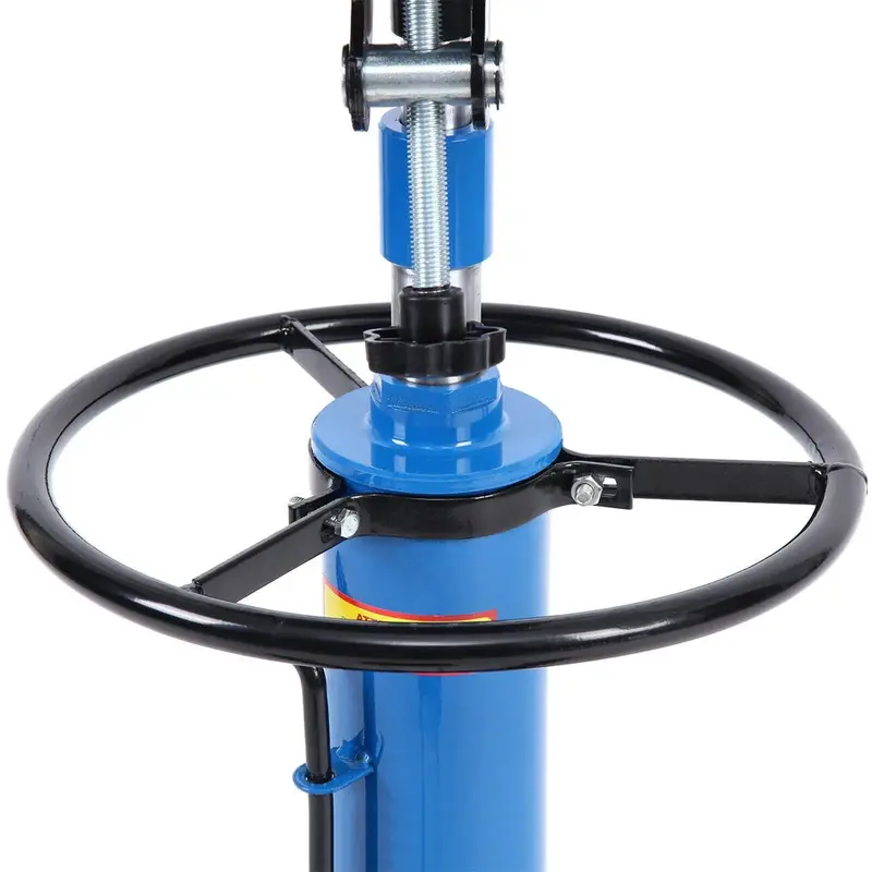Heavy-Duty 1660-Lb Vertical Hydraulic Transmission Jack with 360° Swivel Pedal – Blue, Adjustable 33" to 70" Height (0.75-Ton Capacity)