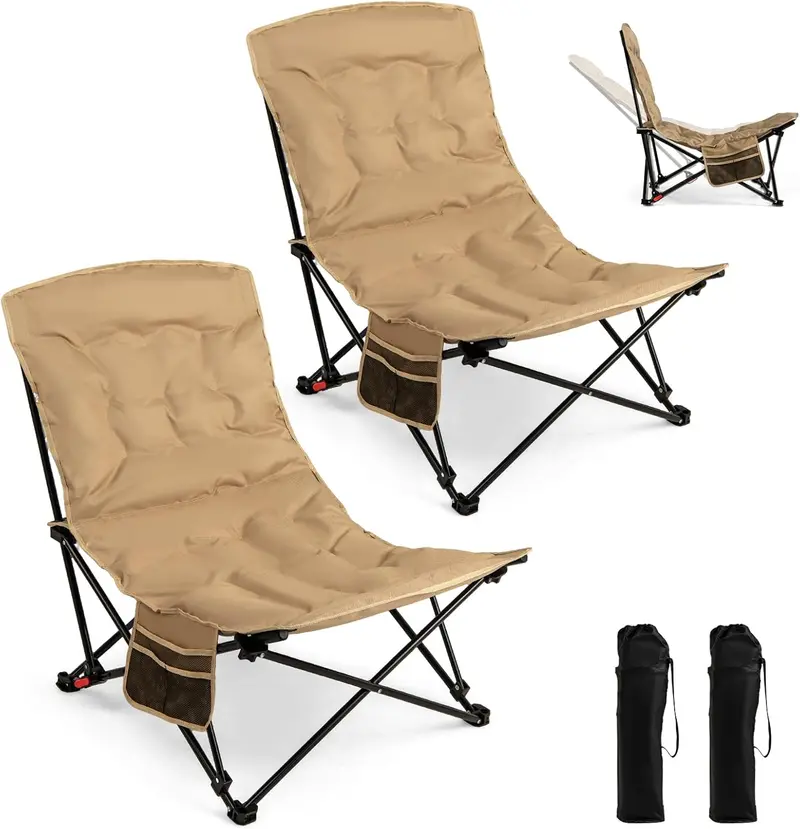 Heavy-Duty 4-Position Outdoor Folding Chair with 500-Pound Weight Capacity