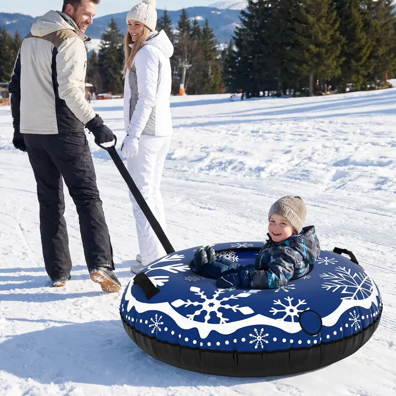 Heavy-Duty 42-Inch Snow Sled Tube – Reinforced Bottom, Detachable Tow Strap 2