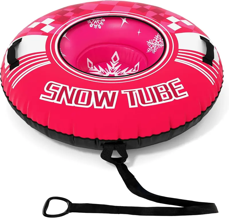 Heavy-Duty 42-Inch Snow Sled Tube – Reinforced Bottom, Detachable Tow Strap