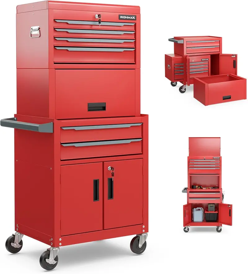 Heavy-Duty 6-Drawer Rolling Tool Chest with Locking Casters