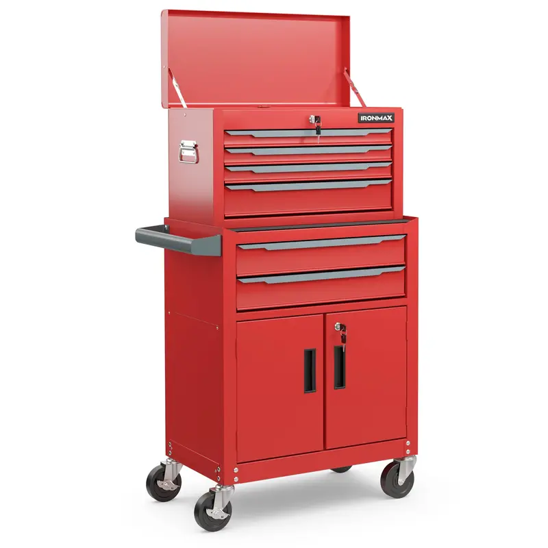 Heavy-Duty 6-Drawer Rolling Tool Chest with Locking Casters