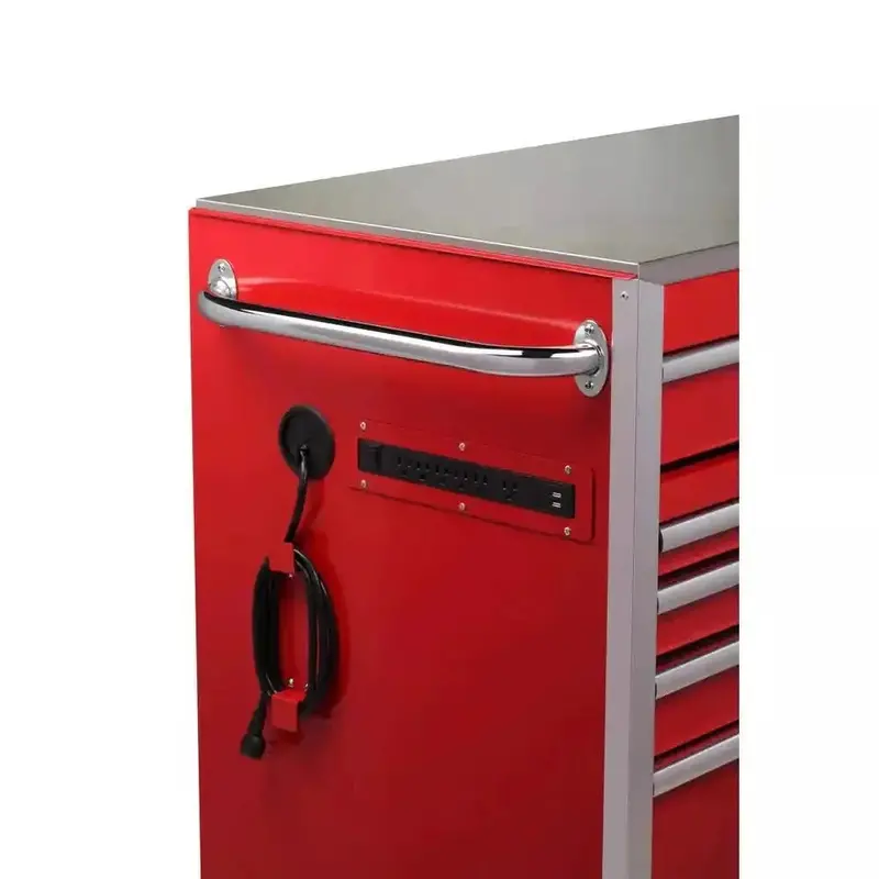 Heavy-Duty 72-Inch Mobile Tool Chest – 15-Drawer Stainless Steel Top with Dual Locking System