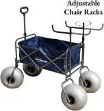 Heavy-Duty Beach Cart with 13-Inch Balloon Tires, Built-in Chair Mounts & Included Air Pump
