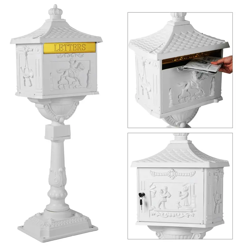 Heavy-Duty Cast Aluminum Mailbox with Mounting Post 1