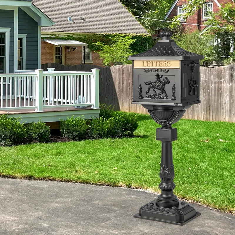 Heavy-Duty Cast Aluminum Mailbox with Mounting Post